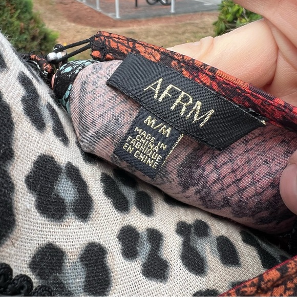 AFRM Violaine Snakeskin print tie dye open back Smock dress Medium - Picture 5 of 5